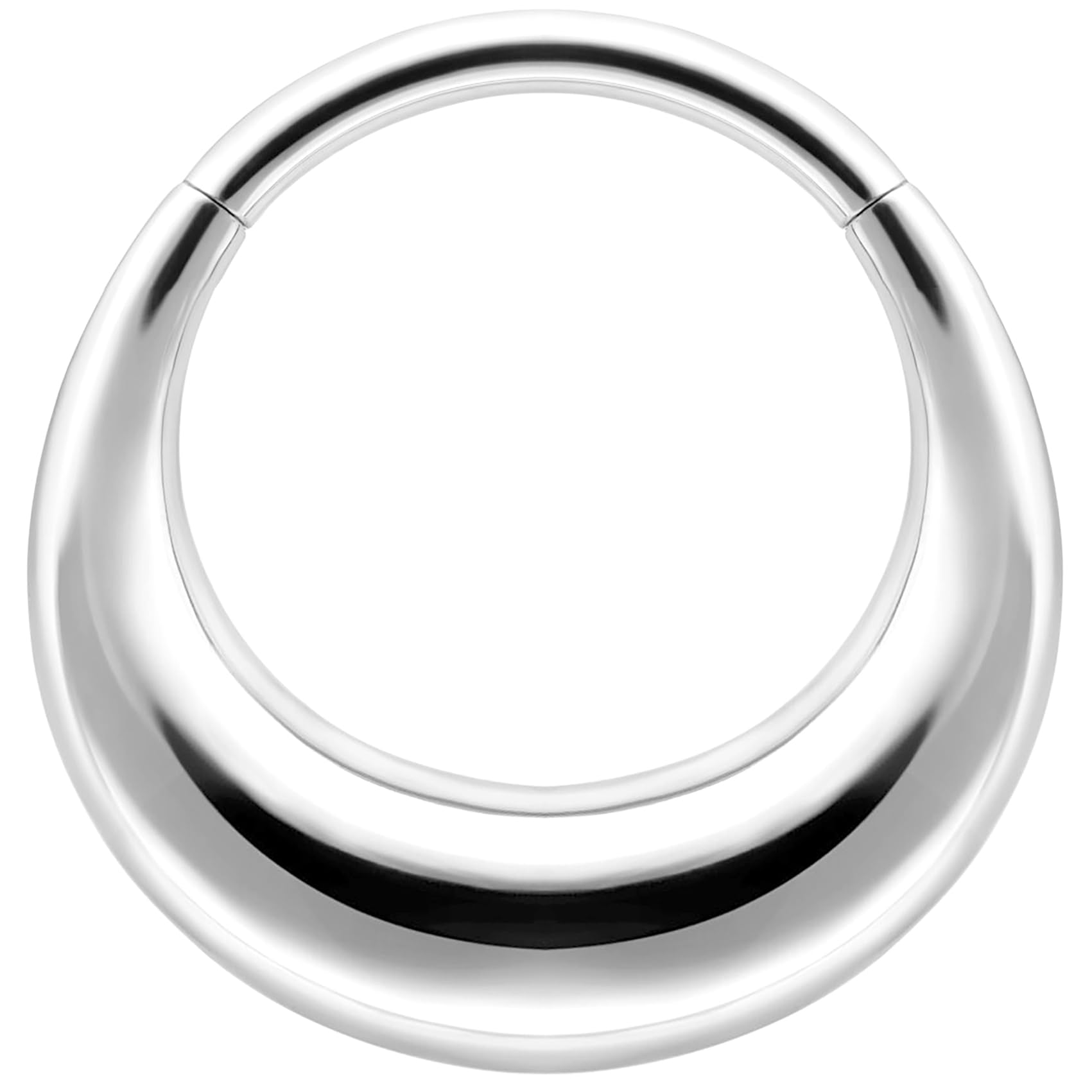 TRBR 16G Fake Gauge Septum Ring Surgical Steel Daith Earring, Thick Silver Septum Jewelry for Septum Piercing, Septum Clicker Daith Piercing Jewelry