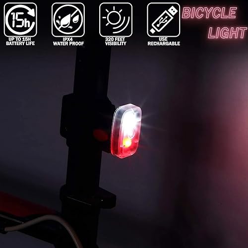 Miniatura 2 de Luces LED de seguridad para corredores, luz trasera de bicicleta recargable por USB, luces estroboscópicas con 5 modos de luces parpadeantes para