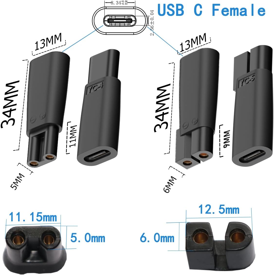 10PCS USB C Power Cord Replacement Charger USB Adapter Compatible with a Variety of Electric Hair Clippers, Beard Trimmers, Shavers, Desk Lamps,Purifiers, HQ8505 Charging Cable