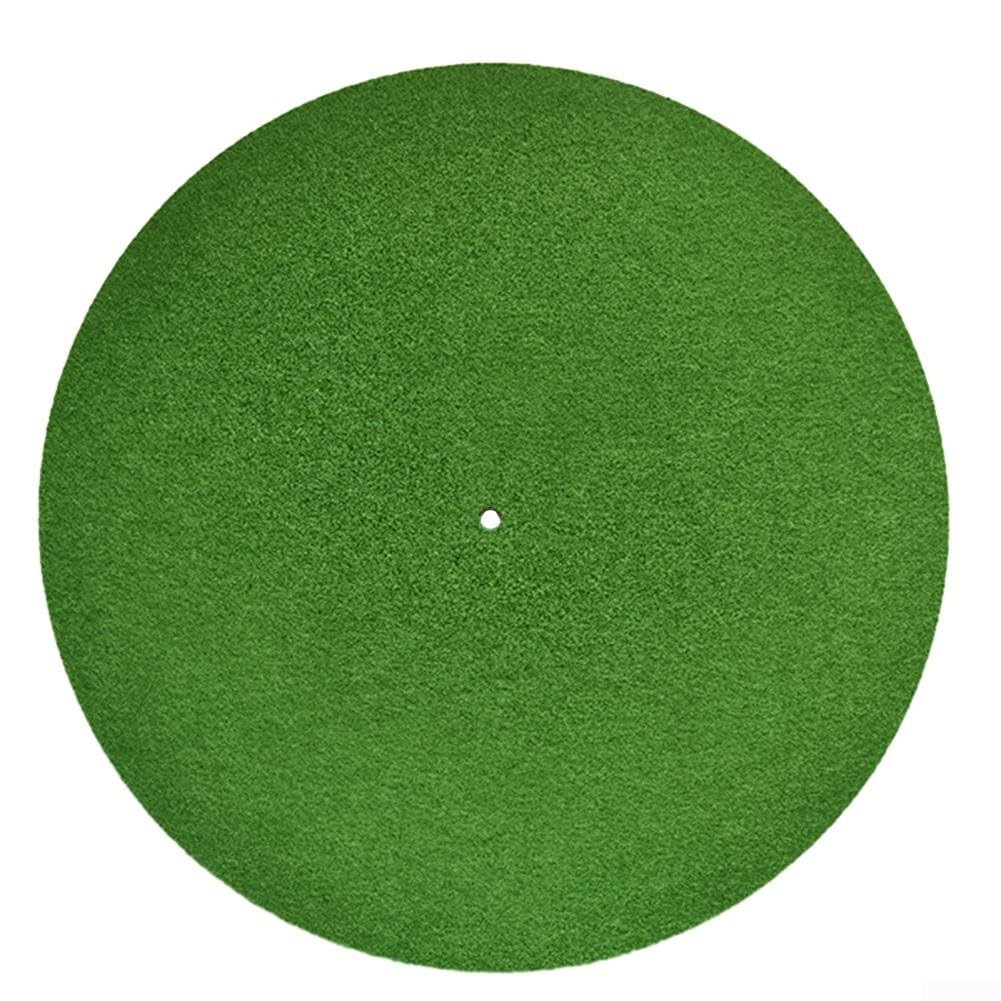 Tappetino per giradischi in feltro per fonografi e lettori CD, antiscivolo, in vinile, stampa digitale, in tinta unita, diametro 295 mm, morbido feltro protettivo (295 cm, verde)