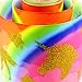 Midi Ribbon Golden Glitter Unicorn Stars Rainbow Printed Grosgrain Ribbon - 3" X 5 Yards/Pack - Handmade Cheer Large Hair Bow,Gift Wrapping,Party Deco Wedding Supplies