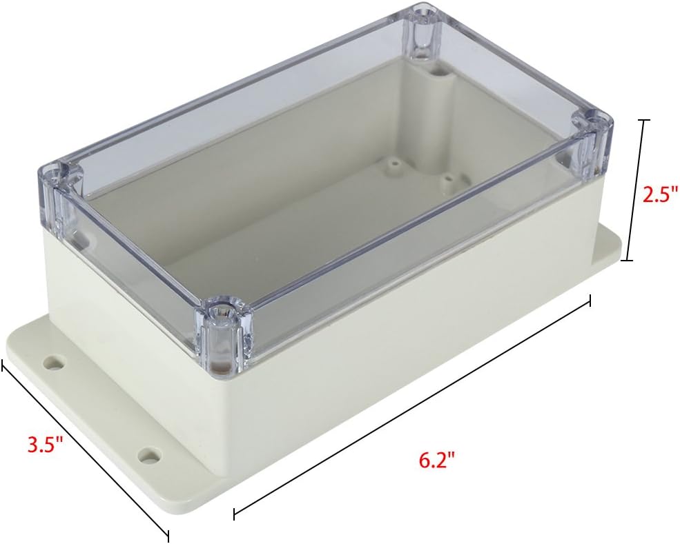 uxcell 6.2"x3.5"x2.5"(158mmx90mmx64mm) ABS Junction Box Universal Project Enclosure w PC Transparent Cover