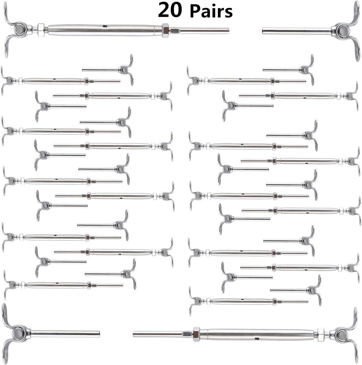 70% Off Everything Senmit 12 Pairs Stainless Steel Adjustable Angle 1/8 Wire Rope Cable Railing Hardware, Adjustable Swage Toggle Turnbuckle Tensioner and End Fitting, 316 Marine Grade Cable Railing Kit for Wood Post Amazon Crazy 🔥 Deals Senmit 12 Pairs Stainless Steel Adjustable Angle 1/8 Wire Rope Cable Railing Hardware, Adjustable Swage Toggle Turnbuckle Tensioner and End Fitting, 316 Marine Grade Cable Railing Kit for Wood Post