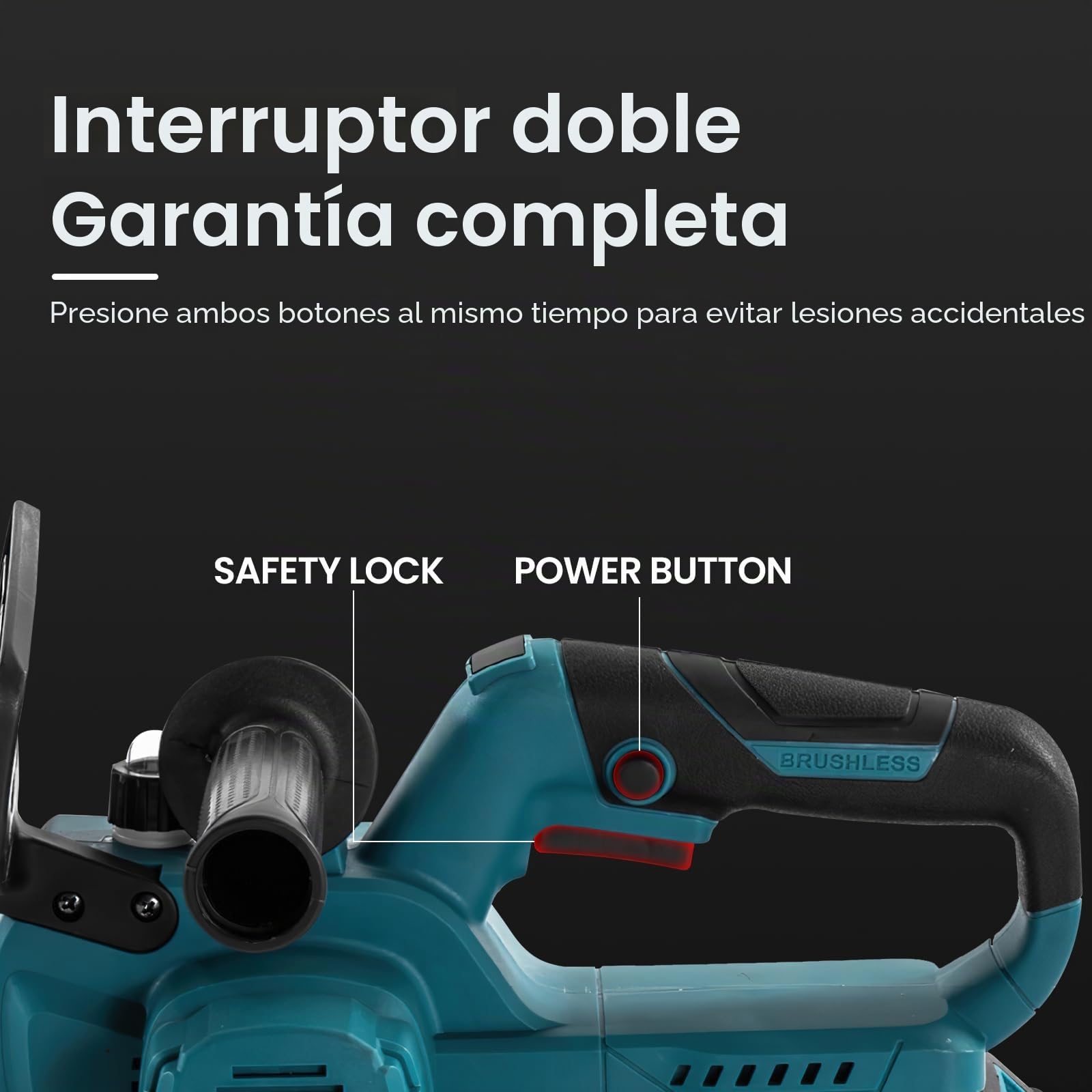 Motosierra Eléctrica 1500W,Motosierra Bateria de 12 Pulgadas con 2 Baterías, Longitud de la Barra de 30 Cm, Velocidad de la Cadena de 10 M/S, con Sistema de Lubricación,para Tala y Poda (Azul) (Azul)
