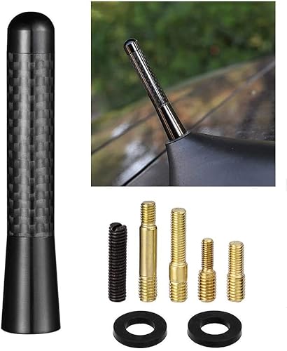 Bingfu Mini antena de coche montaje en techo de fibra de carbono de 3.2 pulgadas de repuesto de antena de coche compatible con Toyota Honda,