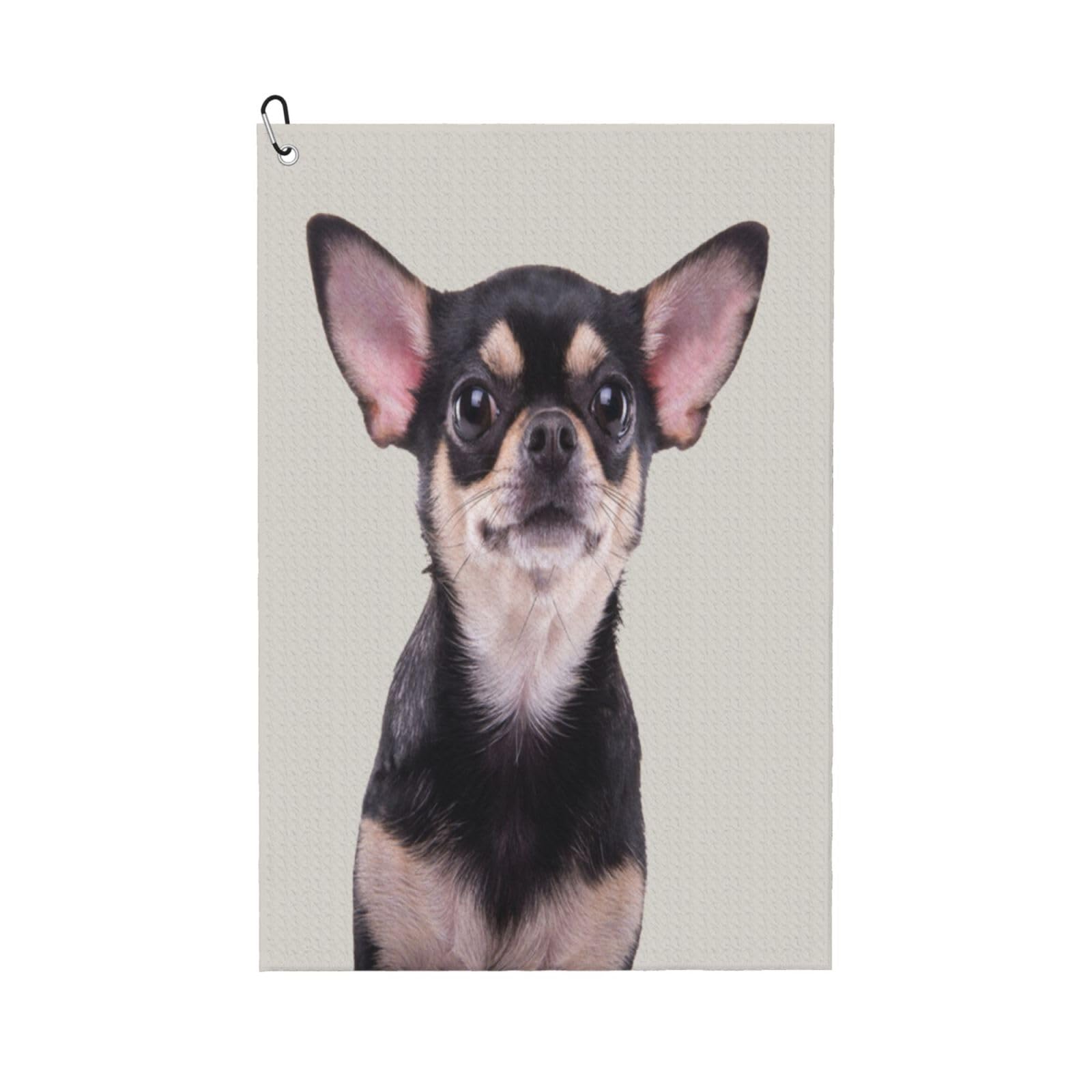 Hnnkloy Chihuahua, 16x24 in Portable Waffle Golf Towels with Carabiner Clip for Golf Bag