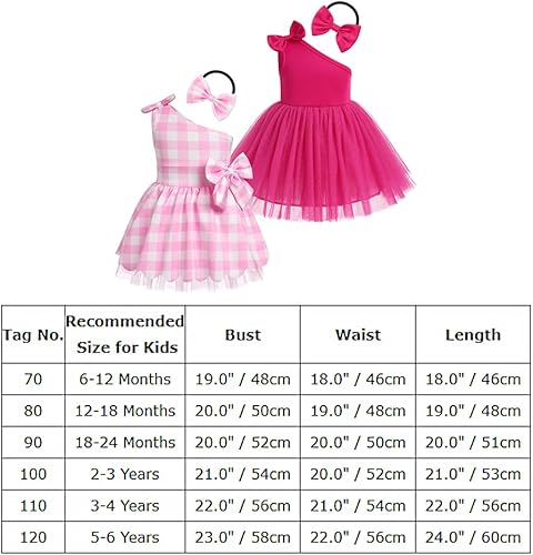 Miniatura 7 de Vestido de cuadros rosa para niña con sombrero, azul y blanco, a lunares, vestido de princesa