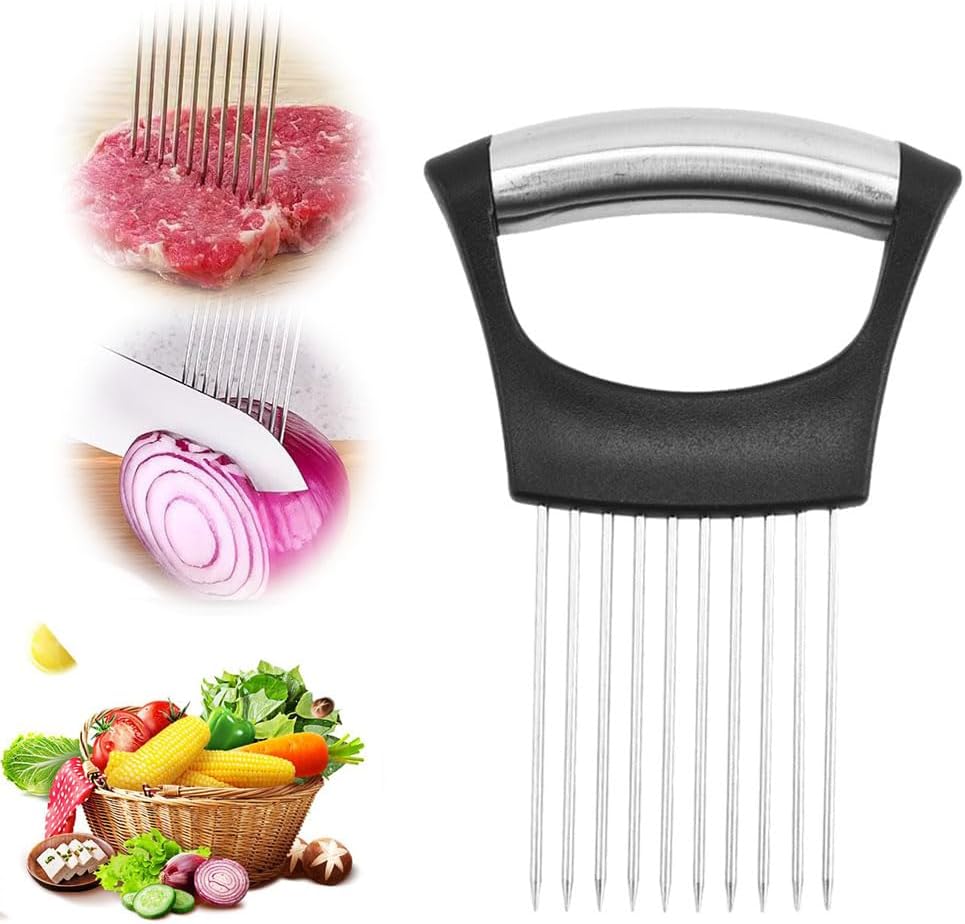 Onion Holder for Slicing, Onion Slicer, Stainless Steel Onion Slice Holder