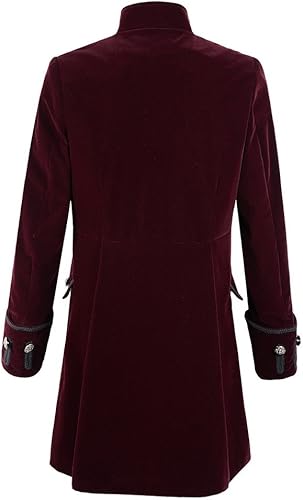 Miniatura 4 de Chamarra de hábito de estilo victoriano steampunk y gótico de terciopelo para hombre