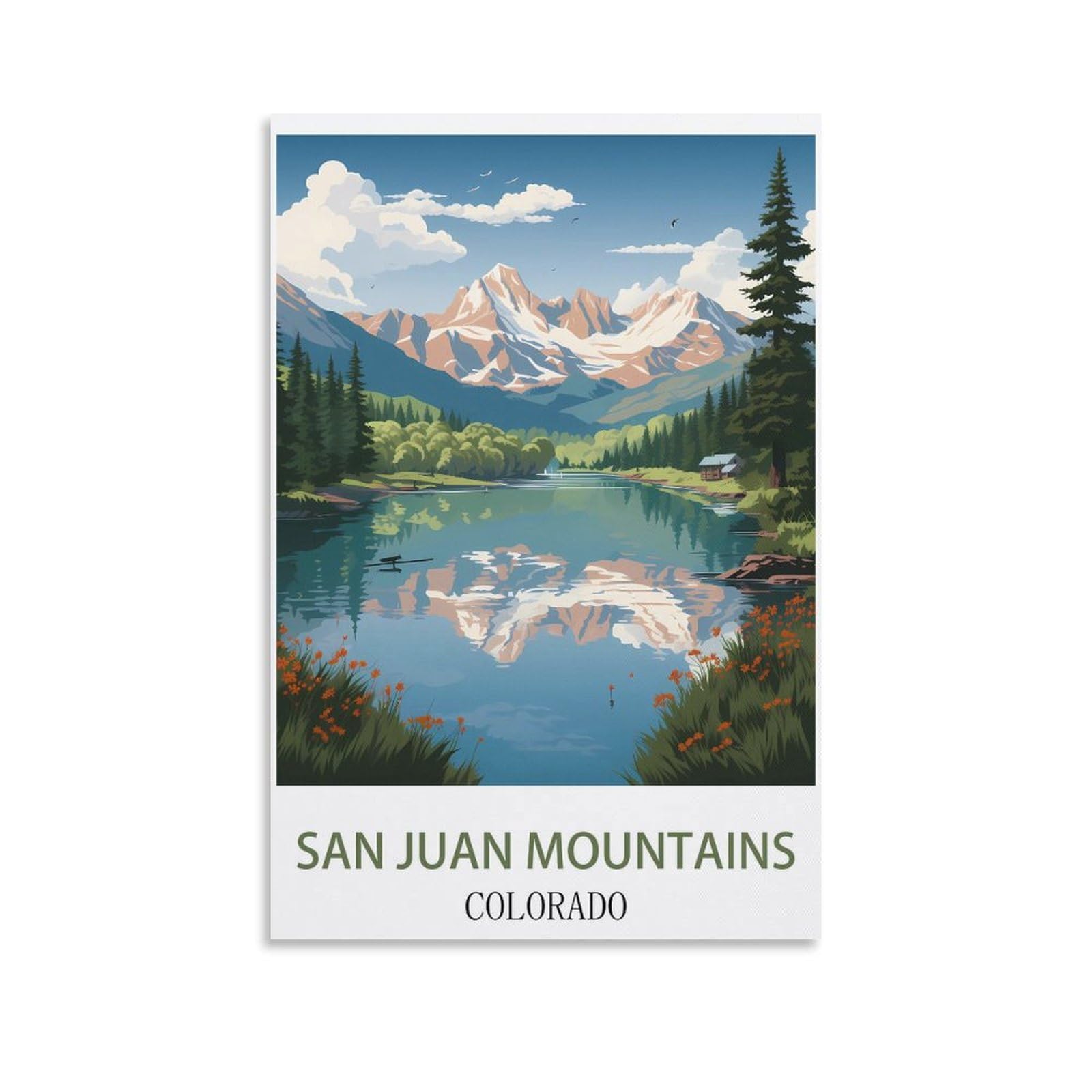 EZMLFA Diamond Painting Art Kits,San Juan Mountains Colorado,5D Diamond Painting Kit for Adults Beginners, DIY Full Round Drill Gem Art Kits for Home Decor 40x40cm