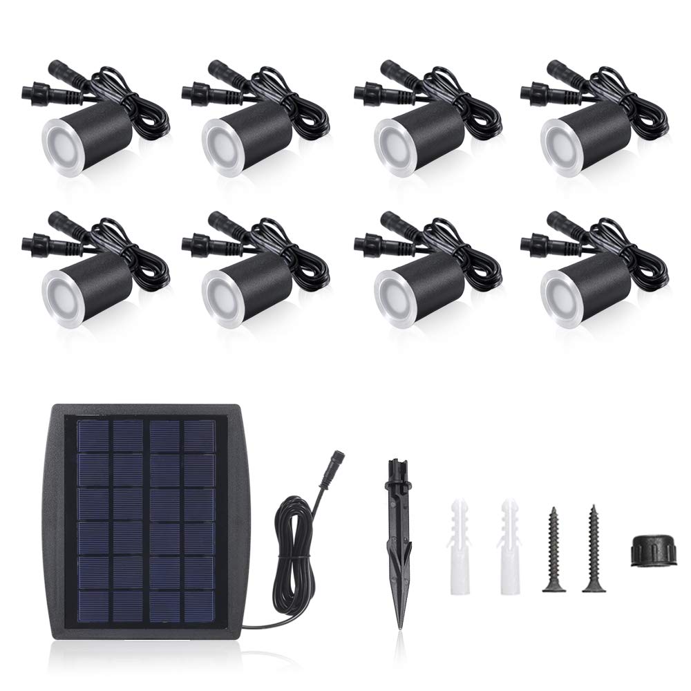 Lixada 3,2 V 0,2 W Mini Faretti Incasso Ricarica Solare LED Lampada da Giardino Sensing IP65 Impermeabile per Giardino Percorsi Metropolitana Pavimento Bagno 8PCS / 6PCS