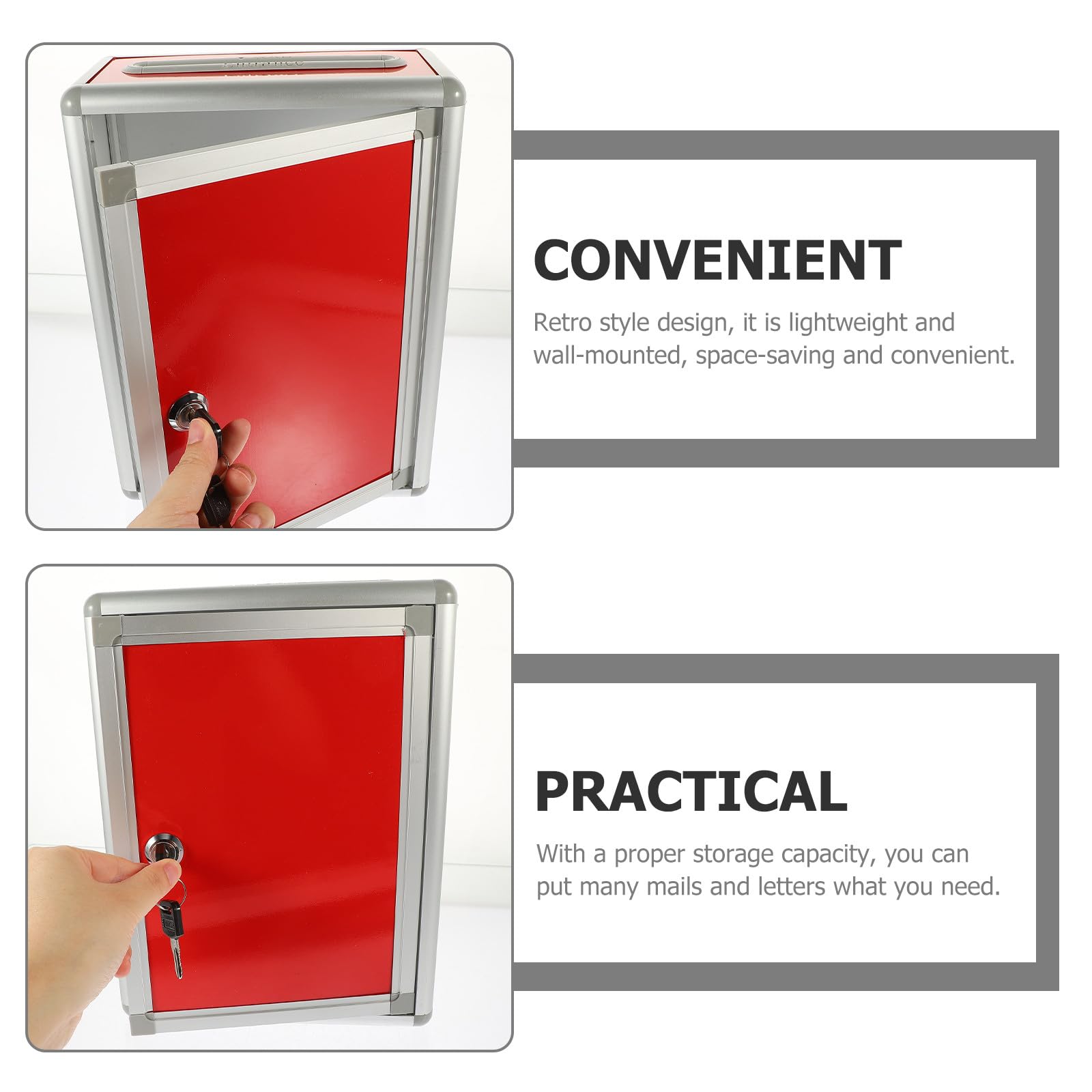 Sugerencias Diseño de Aleación Aluminio de Rojo Buzón Cerradura de Segura Simple y para Restaurantes y Oficinas
