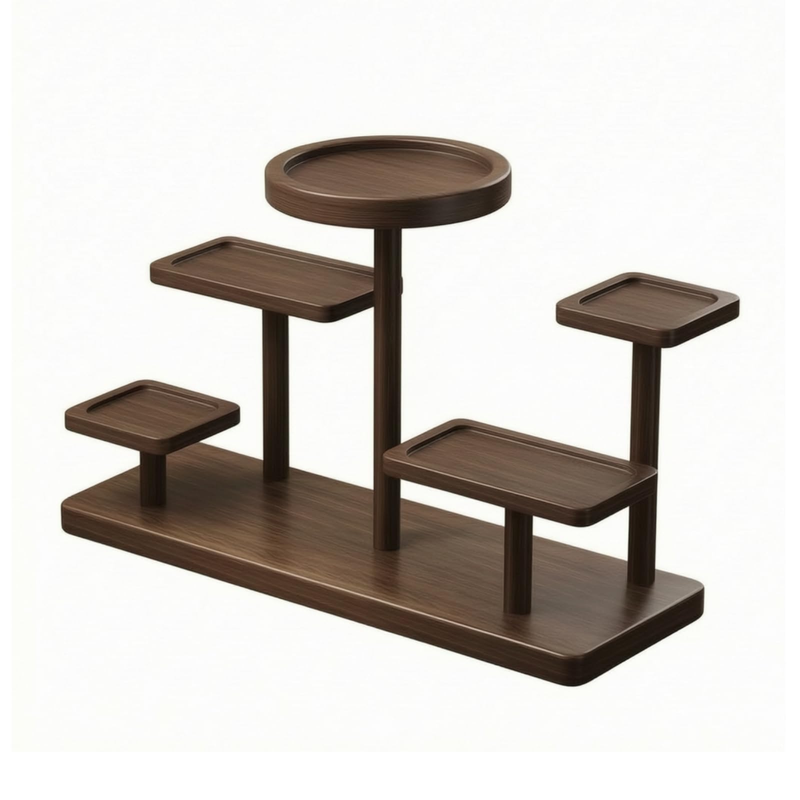 LOVIVER Présentoir à Étages En Bois Sombre Autonome Étagère à Plateaux Compact Support D'affichage pr Célébrations , L