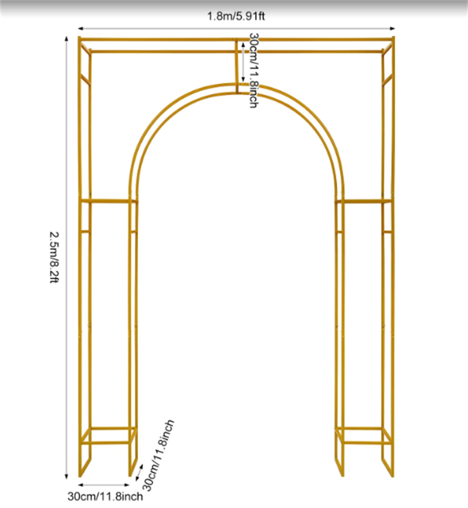 Soporte de fondo para boda, 1,8 x 2,5 m, metal, decoración para