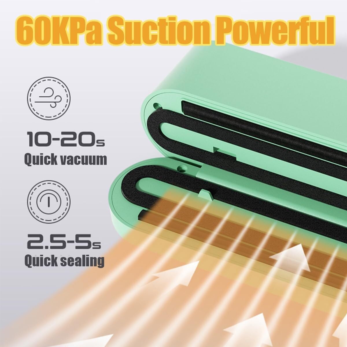 Máquina selladora al vacío, sellador automático de alimentos 4 en 1 con extracción de aire externa, 3 ajustes de temperatura para alimentos secos y húmedos, ideal para equipos deportivos