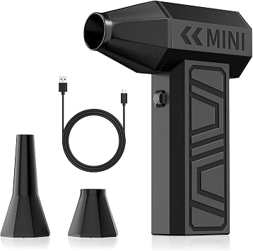 Electric Air Duster, 110,000 RPM Super Power Turbo Fan, 3-Gear Adjustable Mini Blower with Fast Charging, Dust Blower for PC, Car, House, Outdoor or Campfires, Top Choice for Valentines Day Gifts