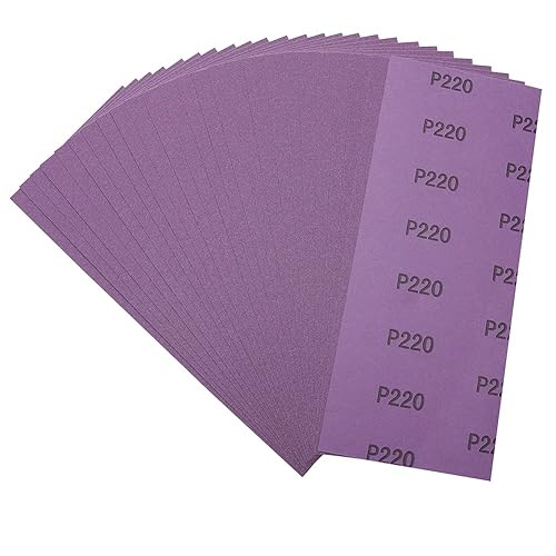 Miniatura 41 de Papel de lija de grano 240, hojas de lija en seco y húmedo, papel de arena abrasivo de cerámica de alto rendimiento para acabado de muebles