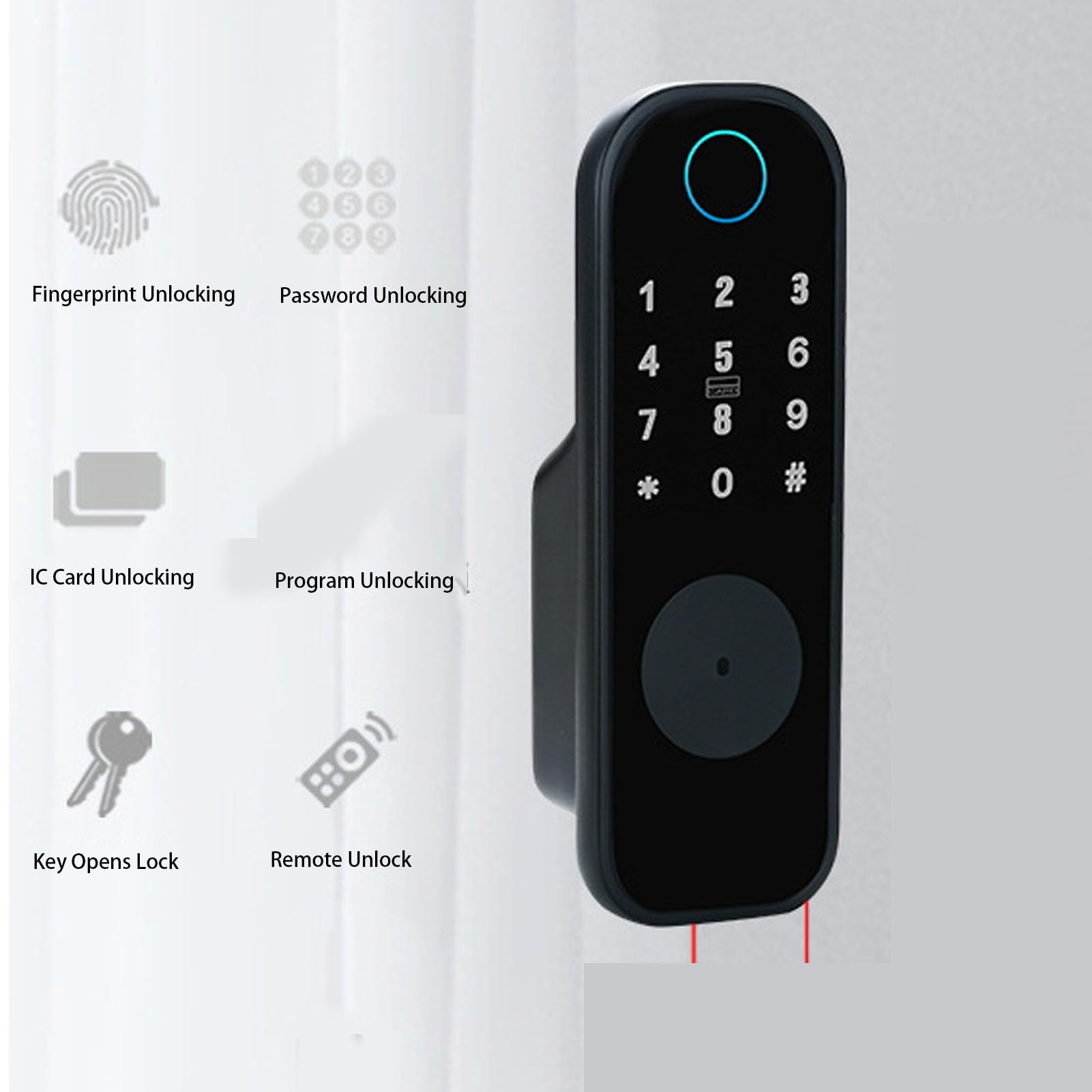 Yinhing Cerradura Inteligente para Puerta, Acceso sin Llave con Teclado | Aleación de Aluminio y Acero, Cierre Automático, WiFi 2.4 GHz, Huella, PIN