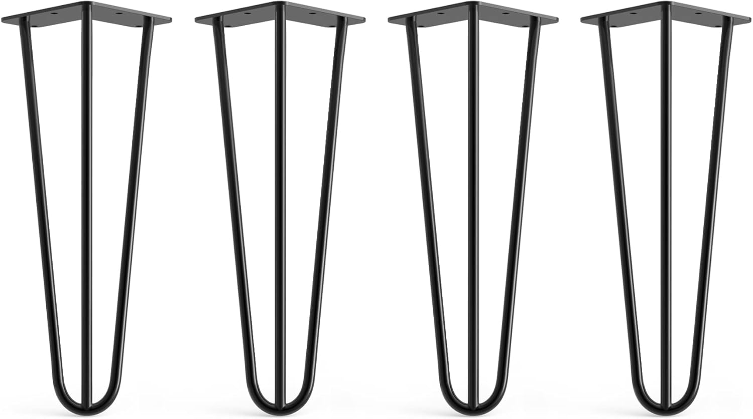 4 x Hairpin Legs from DT IRONCRAFT 35cm 3 Rod / 10mm, Black Coffee