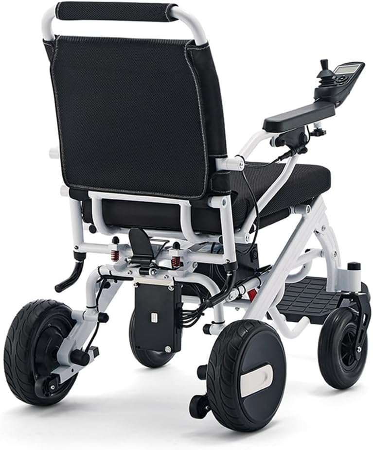 Sedia a rotelle elettrica pieghevole leggera per adulti con motore da 600 W, braccioli e poggiapiedi antiscivolo