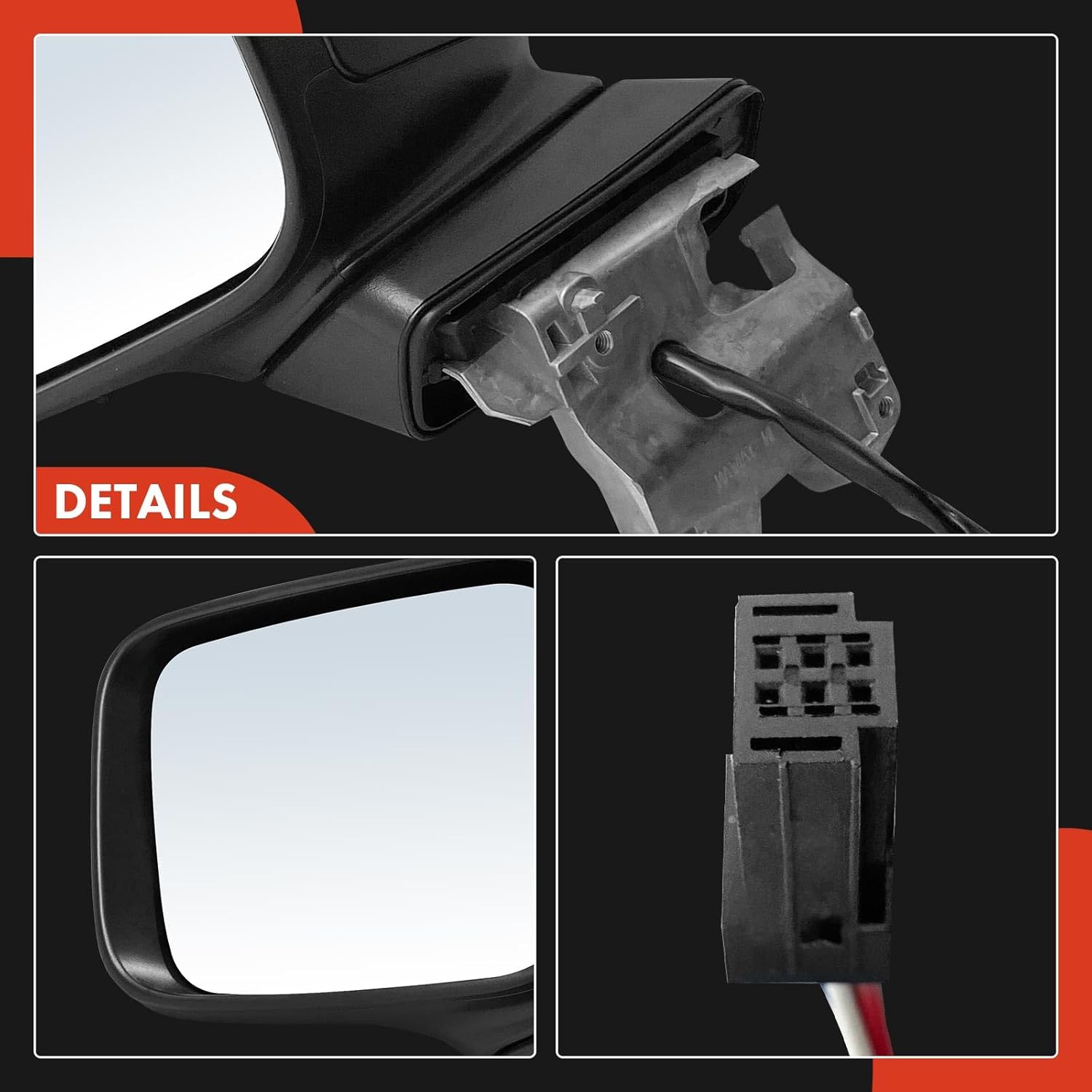 A-Premium Driver Side Power Door Mirror - Compatible with Jeep Renegade 2015-2023 - Heated Manual Folding Smooth Black Outside Rear View Mirror w/Turn Signal - Replace# 5VZ87LXHAA