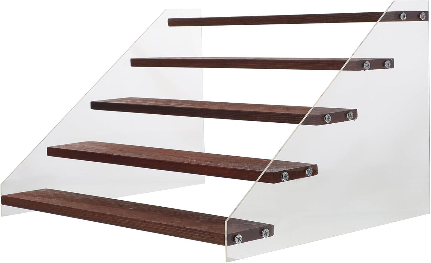 5-tier Wood Acrylic Display Stand for Collectible Figures Model Storage Rack Collection Organizer Holder Desktop Shelf and Handicraft Display