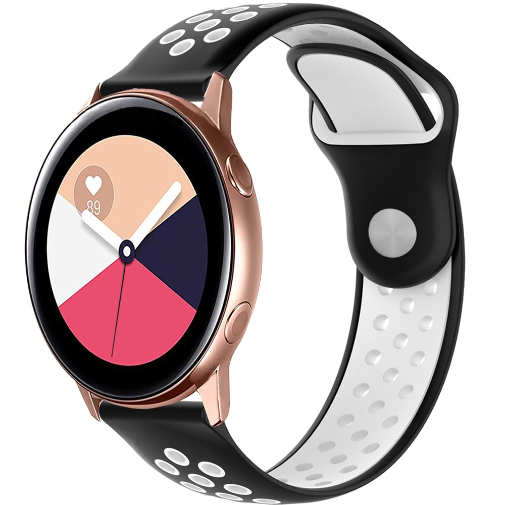 Breathable Watch Strap for Garmin Vivoactive 6/5/3, 20mm Silicone Sport Replacement Band for Garmin Vivomove 3/Sport/Style/Luxe/Trend/HR,D2 Air X10/Bounce 2