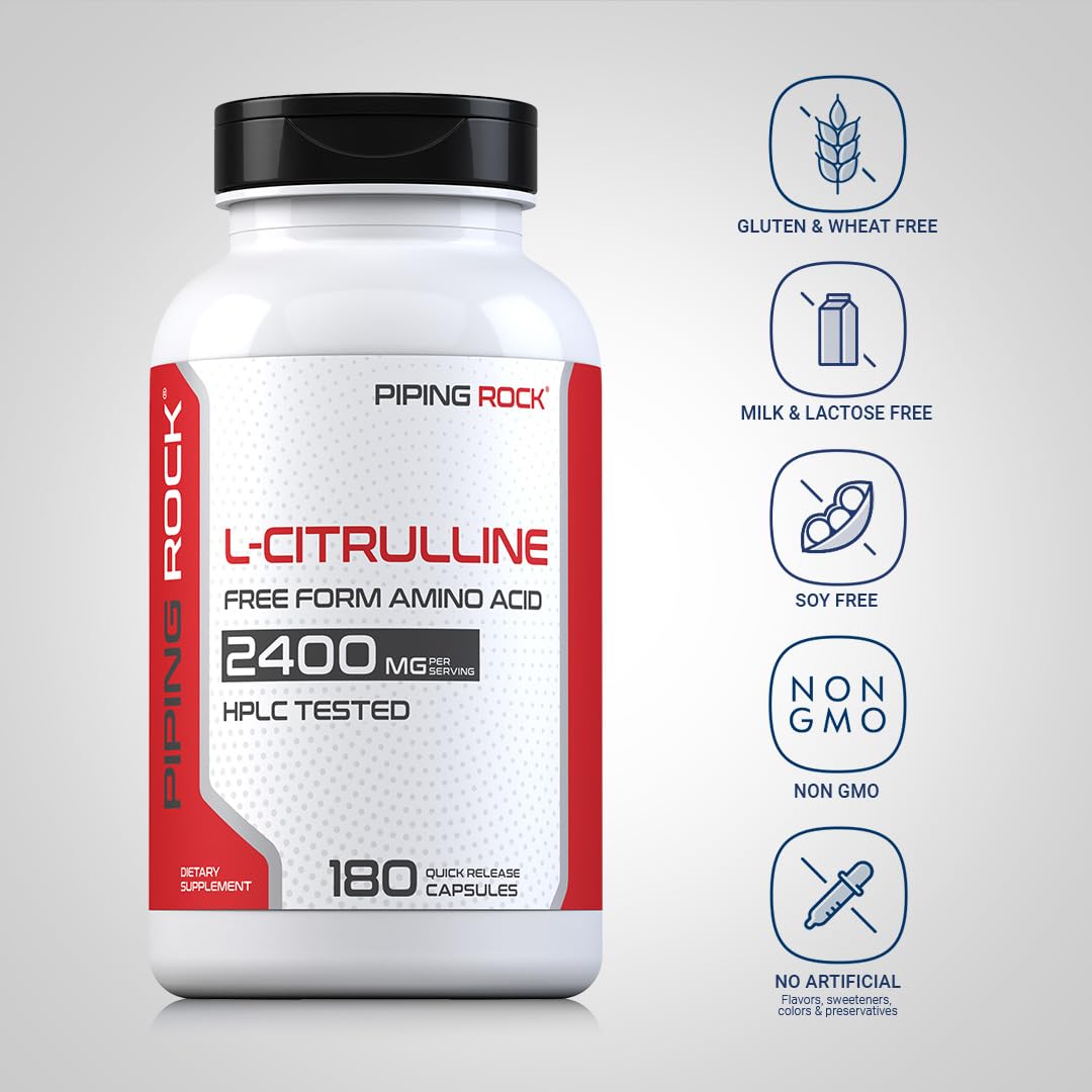 l carnitine piping rock Amazon.com: Piping Rock L Citrulline Supplement for Men and Women | 2400mg  | 180 Capsules | Free Form Amino Acid