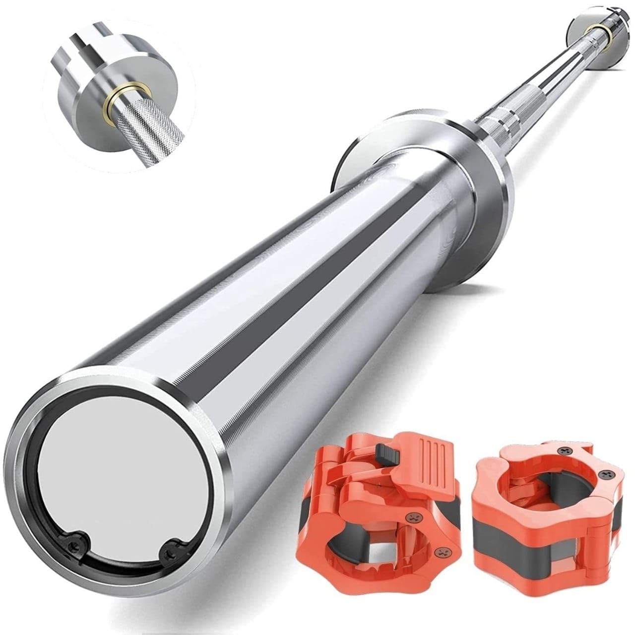 Alloy Steel Olympic Barbell Bar For Weightlifting,Powerlifting,Crossfit,Gym Home Exercises Rod(49Mm Outer Diameter) For 2" Barbell Clamps(Olympic Barbell) (5 Feet with PVC Lock) (B0CRPMMZFY) Amazon Price History, Amazon Price Tracker