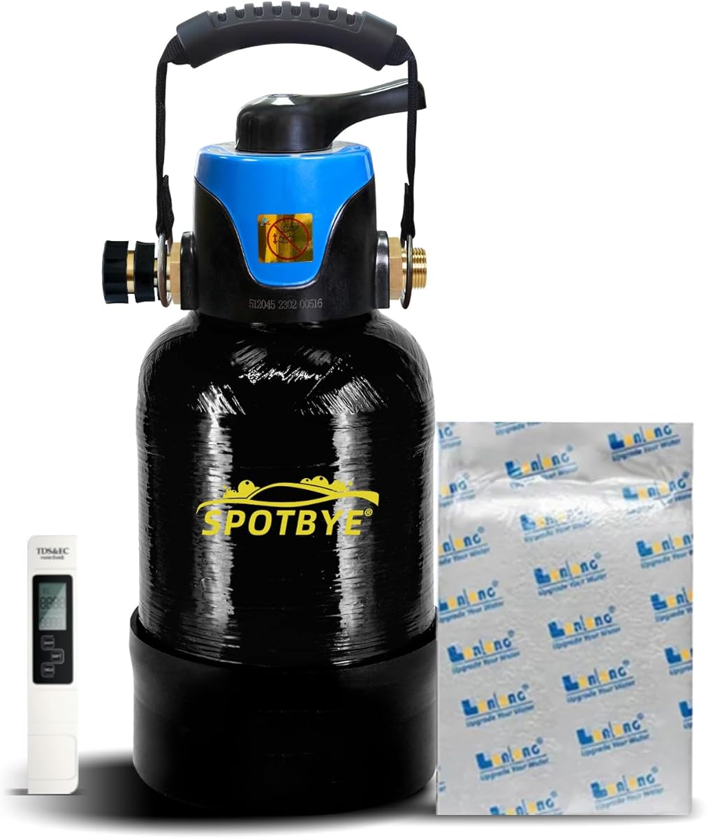 Filterelated Portable Deionized Water System for Spot Free Car Wash, Bypass Water Spot Remover Filter Kit for RV, Motorcycle, Boat and Solar Panels