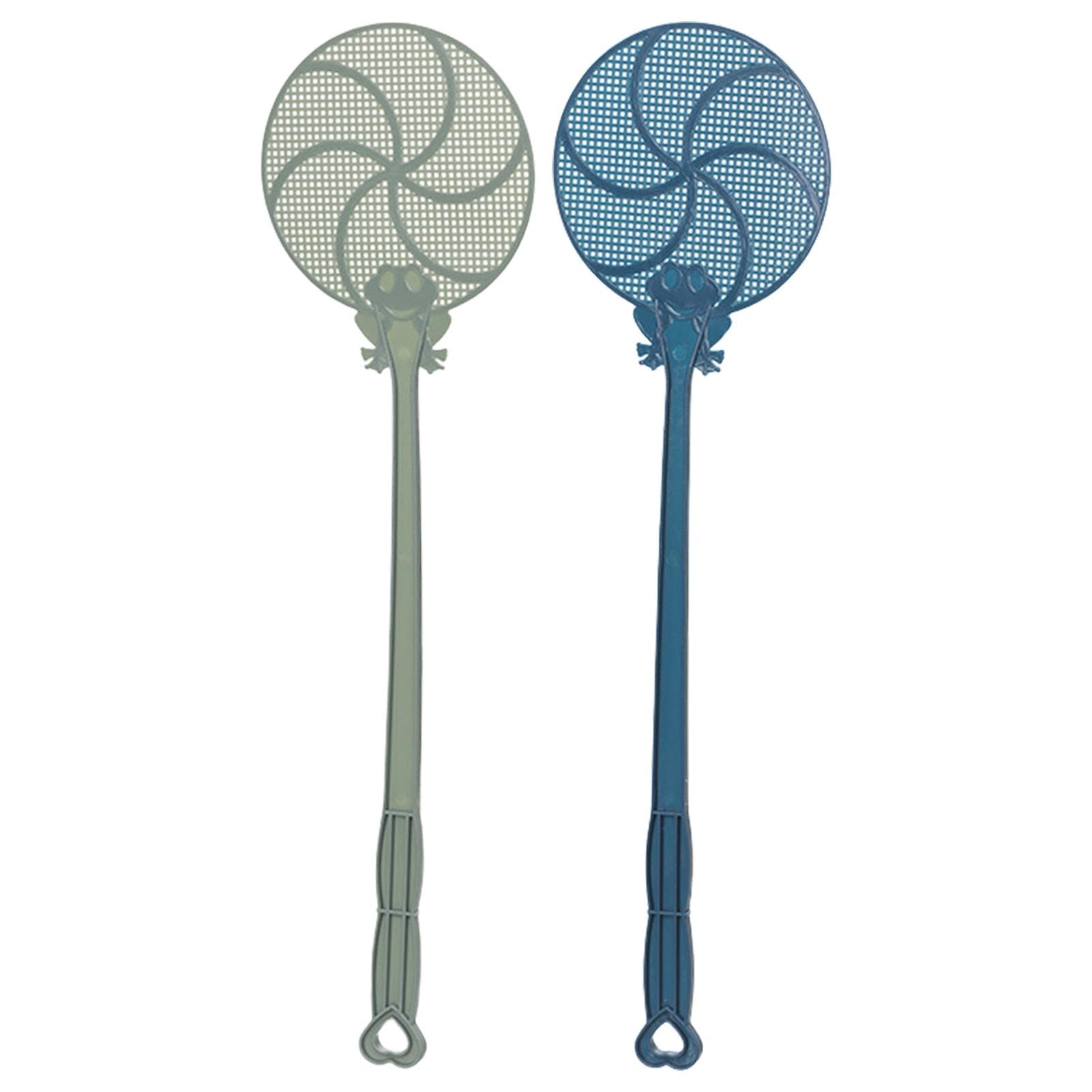 Manual Fly Control Swatter | Handheld Swatter | Traditional Fly Swatter | 2 Long Handle Strong Wide Mesh Flying Catcher With Hanging Hole for Balcony, Patio, Garage