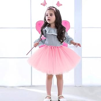 Tulle Fata Ragazza Principessa Farfalla Tutù, 5 Pcs con Farfalla Ali