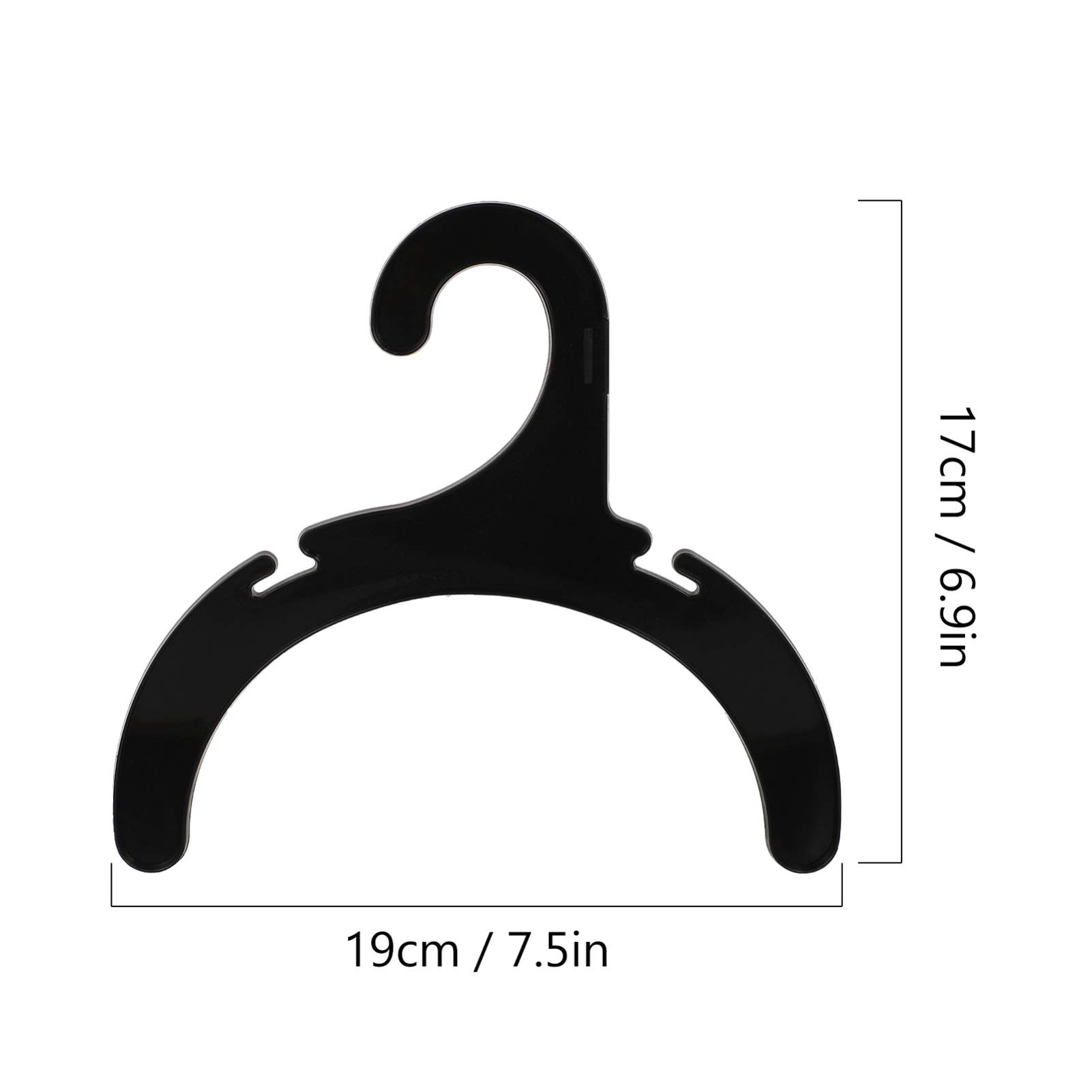 VILLCASE 24 Grucce Per Vestiti Per Cani – Appendini In Plastica Nera – 19x17,7 Cm – Leggere E Antiscivolo