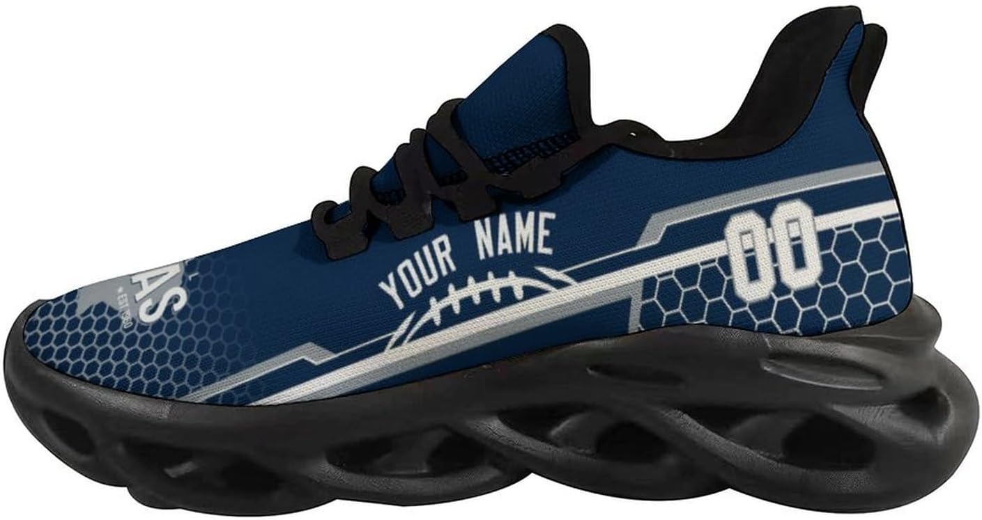 Custom City Football Flex Sneakers Personalized Name Number Athletic Shoes Fans Gifts Breathable Casual Shoes for Men Women