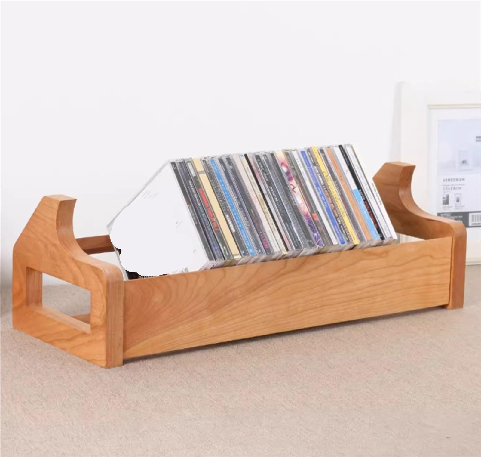 Porta Dischi Vinile Porta CD In Legno, Organizer Da Scrivania, Dischi For Collezioni Di Film E Videogiochi Soggiorno Studio(Natural)