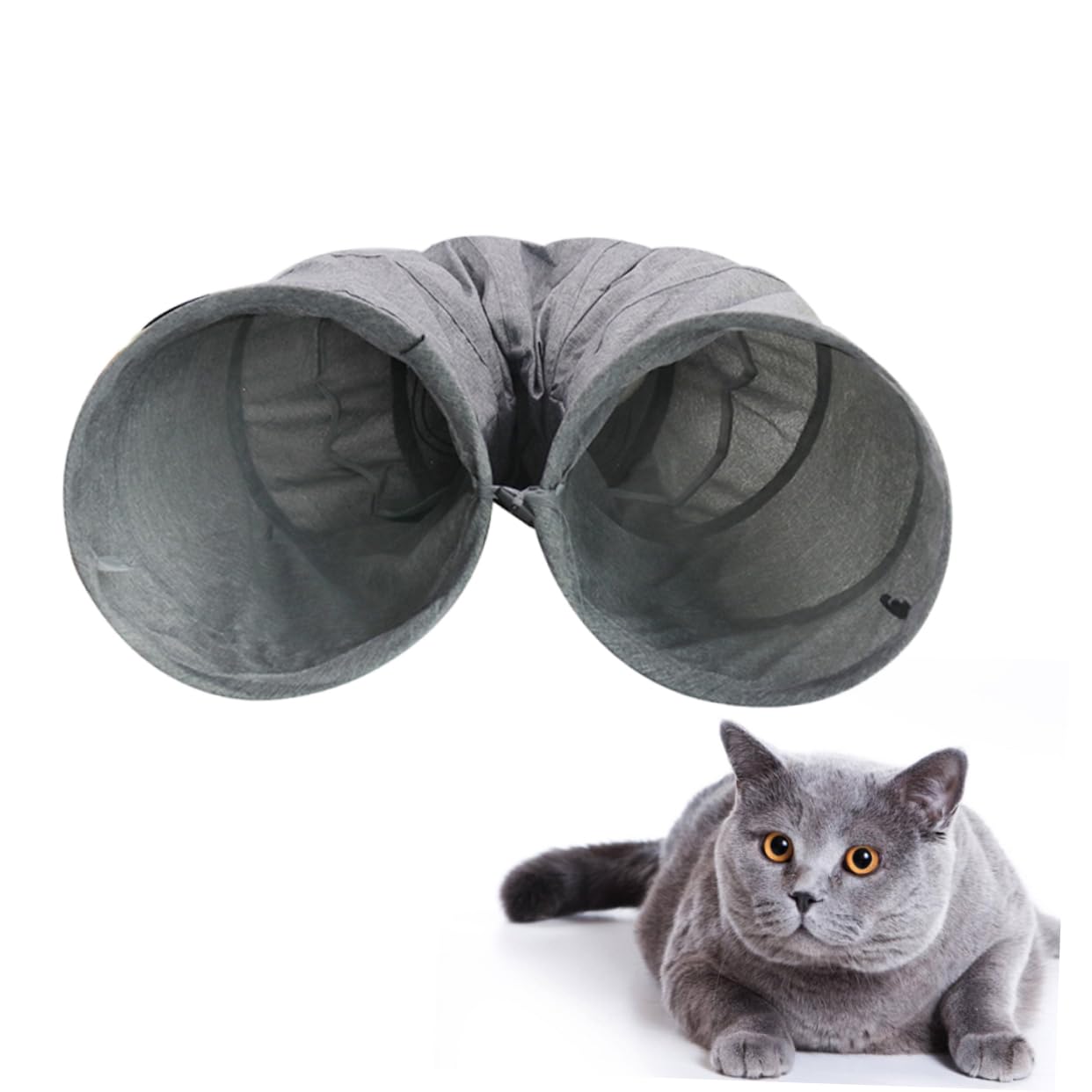 Tubo Gioco per Gatti Pieghevole con Carta Sonora, Tunnel | Tessuto Resistente, per Gattino, Stile Creativo, Giocattolo Interattivo per Intrattenimento Quotidiano
