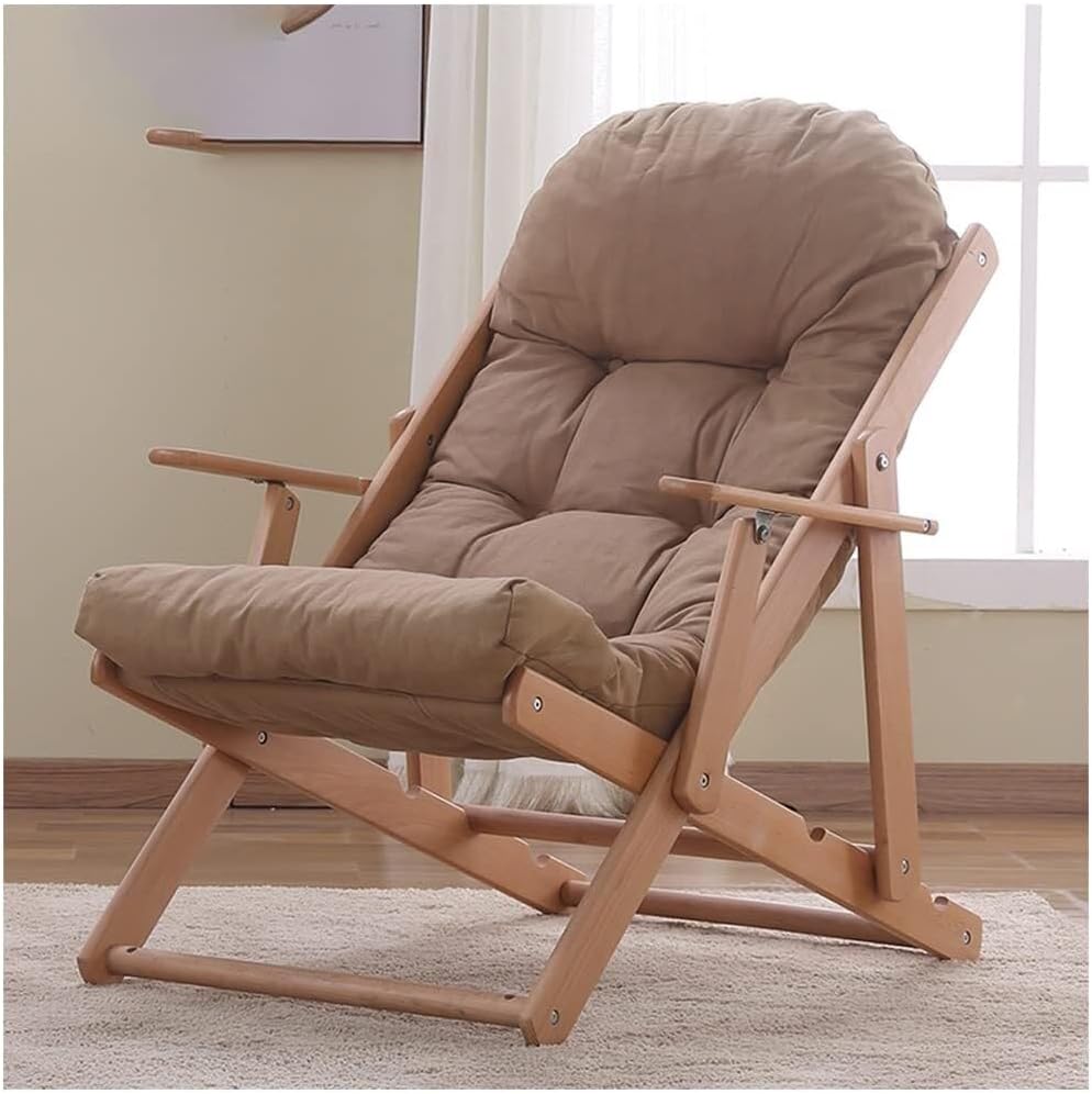 Chaise Lounge Indoor, Zero Gravity Chair with Cushion, Folding Lawn Recliner Patio Lounger Chair, Comfortable Portable Single Leisure Sofa for Living Room & Office(Black)