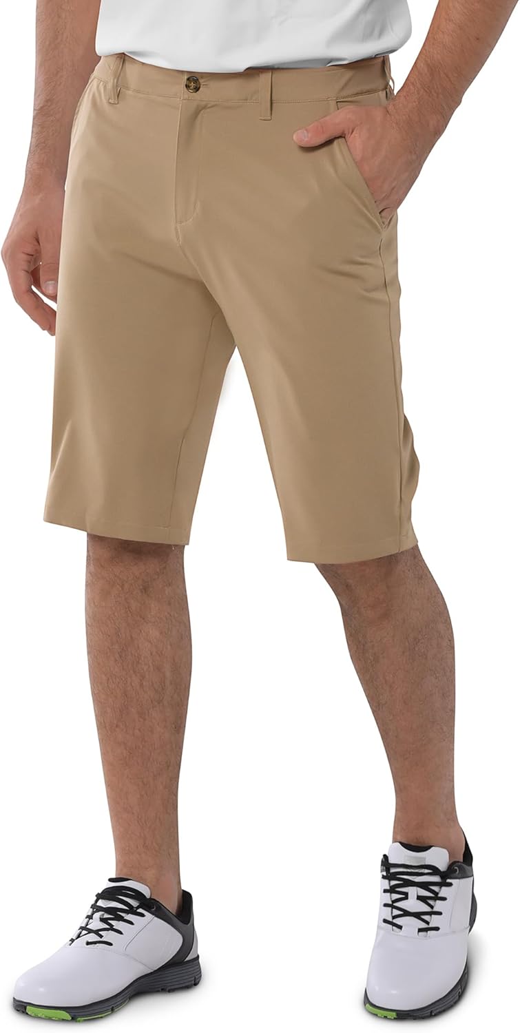 33,000ft Men's Golf Shorts Dry Fit, Lightweight Quick Dry Golf Stretch Shorts with Pockets 11" Inseam for Travel Casual