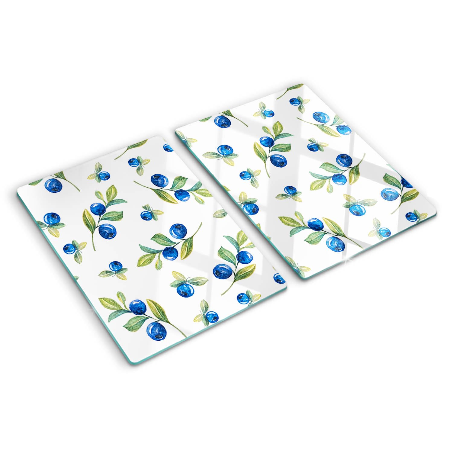 Planche en verre 2x40x52 cm pour cuisine avec impression myrtilles et bords polis