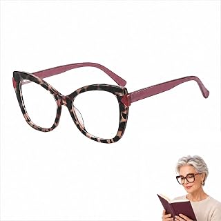 Oversized Cat Eye Reading Glasses for Women,Blue Light Blocking Readers, Anti-Eyestrain UV Glare Protection Eyewear