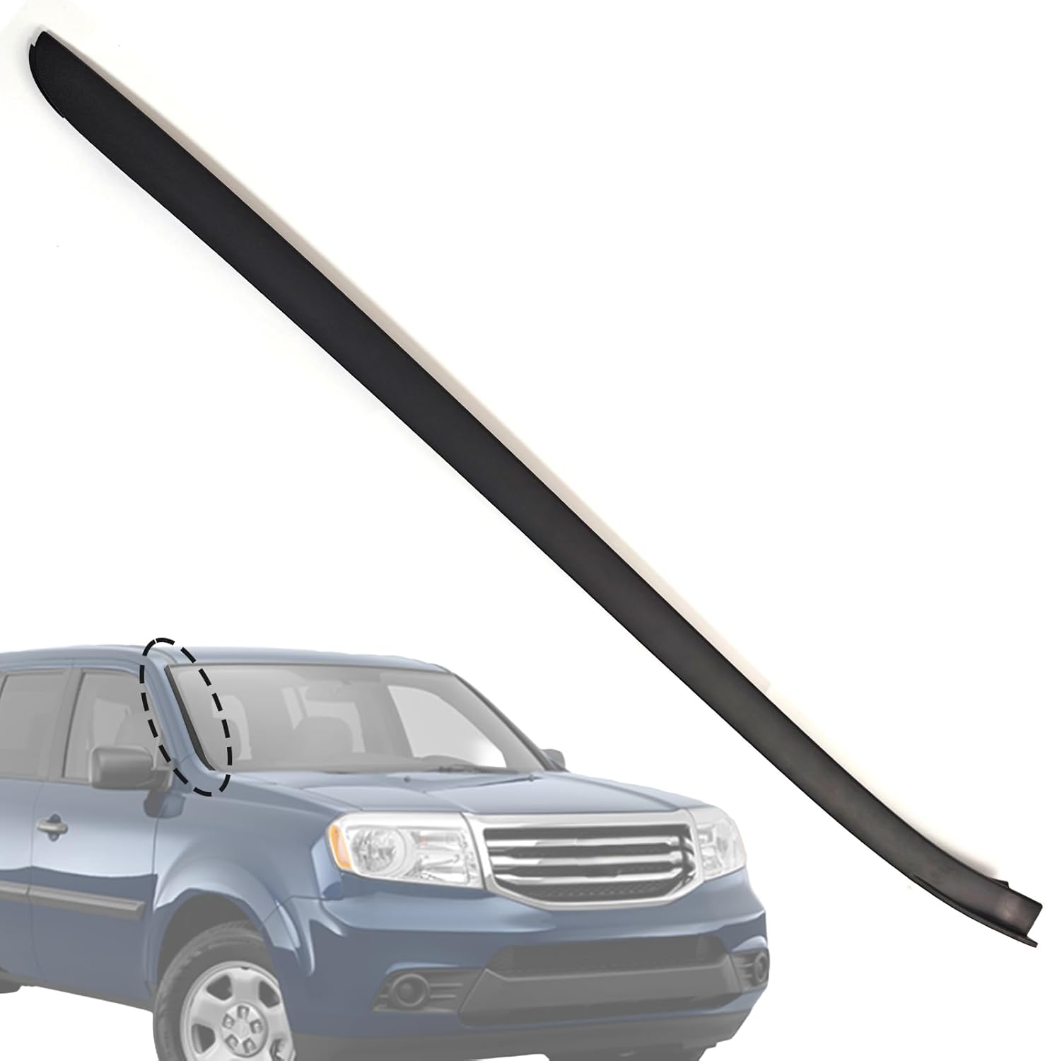 A Pillar Passenger Side Windshield Trim Molding Right Front Side Fit for 09-15 Honda Pilot 73152-SZA-A01ZA