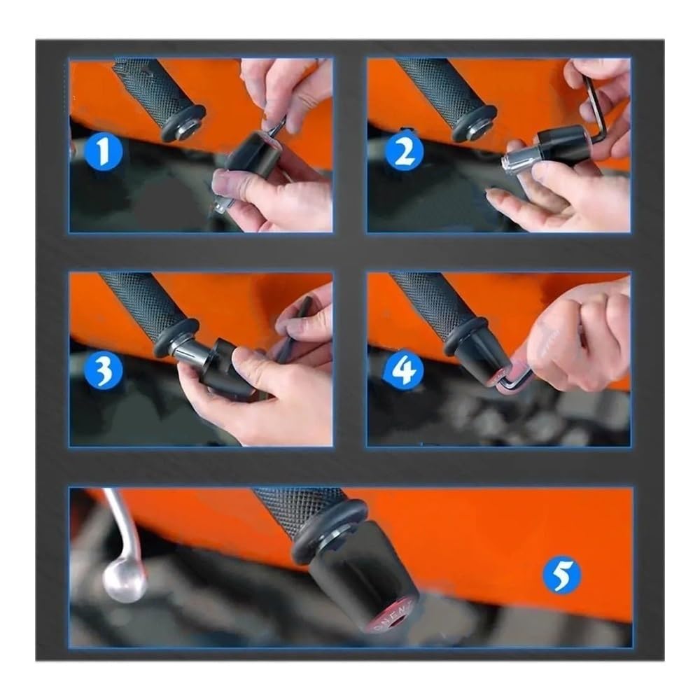 Motorrad Lenkergriffe Griffe 7/8 ''22mm Motorrad Lenker Griffe Enden Griff Bar Cap Grip End Stecker Für Suzu&ki Für GSF650BANDIT Für GSF 650 Für Bandit 2005 2006-2010(A-Gray)