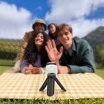 MUZIRI KINOKOO Mini Tripode pour Fuji Instax Pal/DJI OSMO Poche 3& 2 avec vis de 1/4 pouce compatible pour Instax PAL/EVO/70/LOMO/Osmo Trépied portable de poche 3&2 avec pieds en caoutchouc résistant aux glissements-Noir