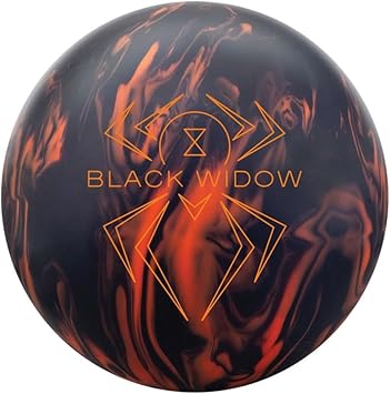 Bowlerstore Products Hammer Professionally Drilled Black Widow 3.0 Bowling Ball - Black/Orange