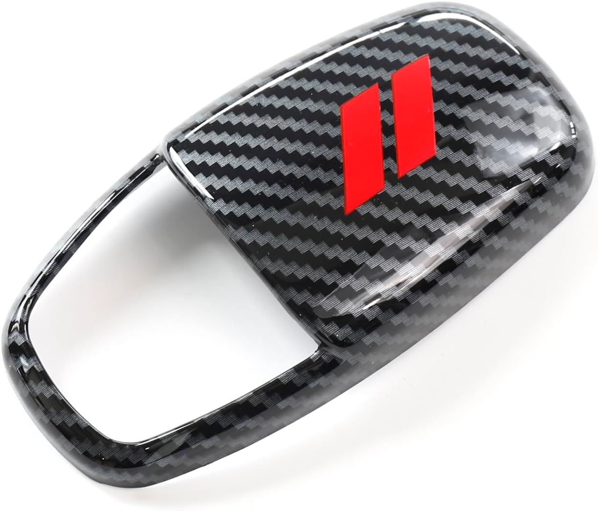 for Dodge Charger 2015-2023 Challenger 2015-2024 Durango 2016-2026 Accessories Interior Protector Gear Shift Knob Cover Trim Protector Cap (Carbon Fiber Pattern + Red)