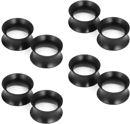 10G-50mm Thin Black Silicone Ear Gauges Tunnels Rubber Ear Plugs Gauges Double Flared Flexible Tunnel Earrings for Women Men