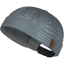 Mens Breathable Brimless Docker Hat, Lightweight Mesh Skull Cap for Summer Outdoor Casual Wear