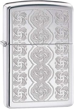 Zippo Raised Pattern Lighter, High Polish Chrome