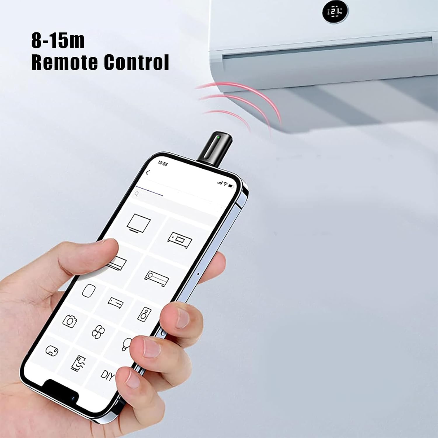 Universal Mini Smart IR Remote Controller iOS Android Mobile Phone Infrared Controller Smartphone Infrared Controller Adapter for Using in Control Most Home Appliances (Type C, Black)