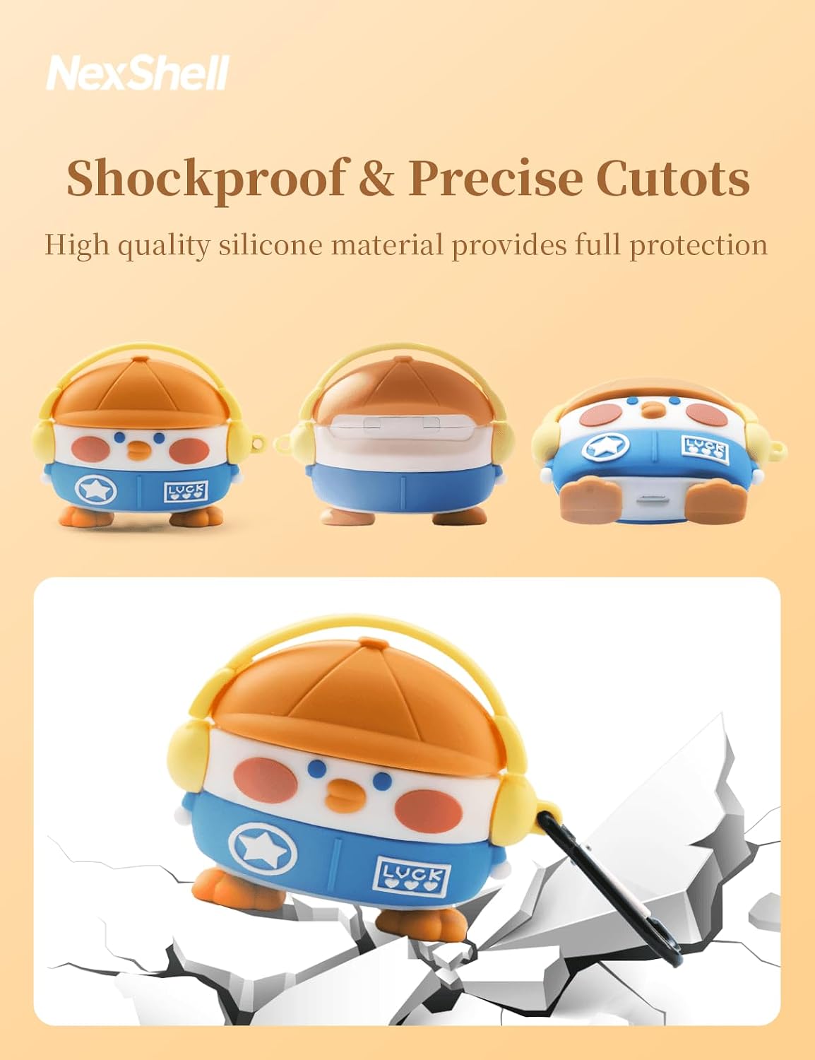 Cute Music Theme Duck Case for AirPods Pro/Pro 2, 3D Kawaii Cover image 2